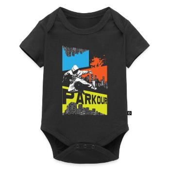 Parkour Traceur - Baby Premium Kurzarmbody - Schwarz - Vorne