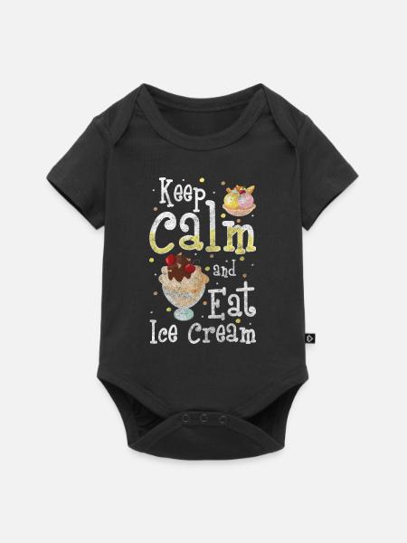 Softeis Kugel Strand Creme - Baby Premium Kurzarmbody - Schwarz
