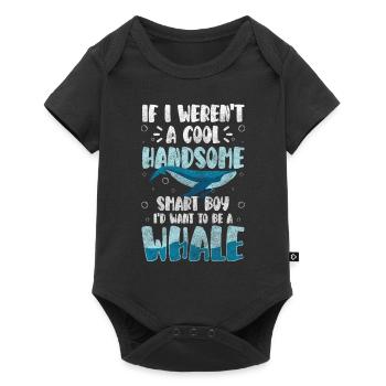 Wal Ozean Maritim - Baby Premium Kurzarmbody - Schwarz - Vorne