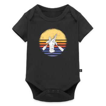 Canoeist Retro Sunset Canoeing - Baby Premium short-sleeve bodysuit - black - Front