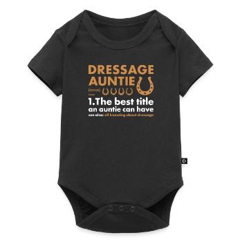 Cavalier Tante Définition Dressage - Body à manches courtes Premium Bébé - noir - Devant