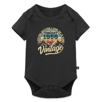 Février 1956 Vintage Rétro, Février 1956 Cadeau - Body à manches courtes Premium Bébé - noir - Devant