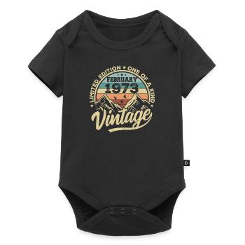 February 1973 Vintage Retro, February 1973 Gift - Baby Premium short-sleeve bodysuit - black - Front