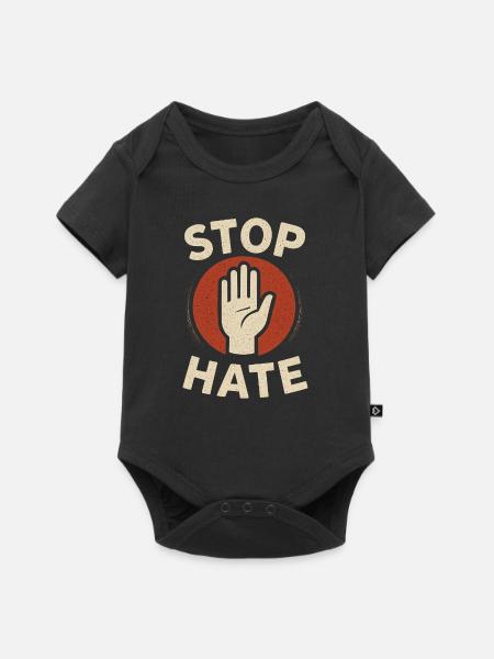 Stope Hate - Baby Premium Kurzarmbody - Schwarz