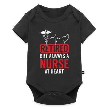 Infirmière infirmière retraite - Body à manches courtes Premium Bébé - noir - Devant