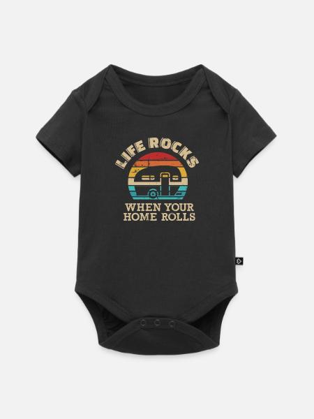 Wohnwagen - Baby Premium Kurzarmbody - Schwarz