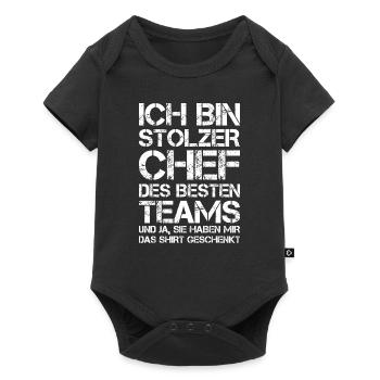 Stolzer Chef Des Besten Teams Shirt Geschenkt Boss - Baby Premium Kurzarmbody - Schwarz - Vorne