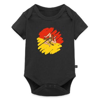 Drapeau de la Sicile Italie Palerme Trinacria Italia - Body à manches courtes Premium Bébé - noir - Devant