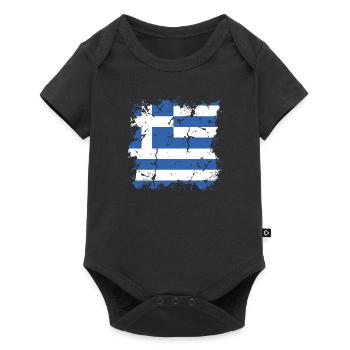 Greece Flag Hellas Athens Greek Flag - Baby Premium short-sleeve bodysuit - black - Front