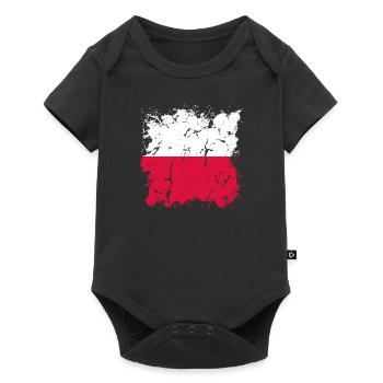 Drapeau de Pologne utilisé Look Polska Drapeau polonais - Body à manches courtes Premium Bébé - noir - Devant