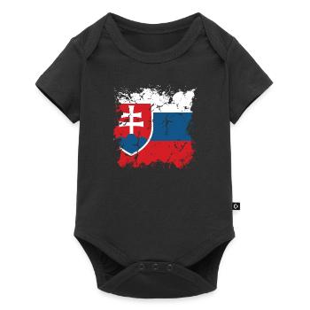 Slovakia Flag Vintage Slovak Flag Home - Baby Premium short-sleeve bodysuit - black - Front