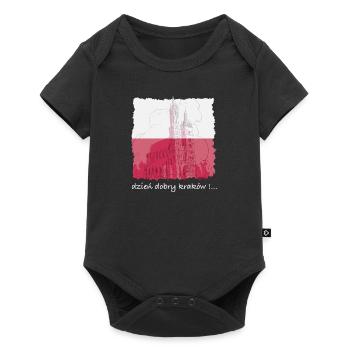 Krakau Flagge Design - Baby Premium Kurzarmbody - Schwarz - Vorne