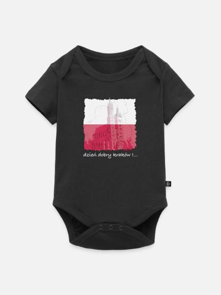Krakau Flagge Design - Baby Premium Kurzarmbody - Schwarz