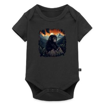 Gorilla Monkey Animal Baby Cub Monkey Gorillas - Baby Premium short-sleeve bodysuit - black - Front