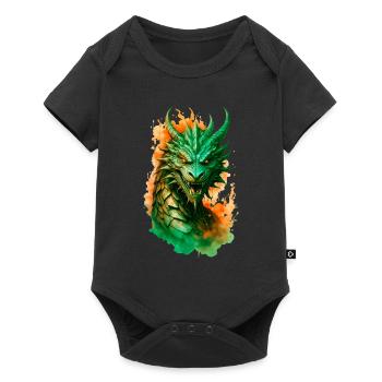 Dragon majestueux en feu - Body à manches courtes Premium Bébé - noir - Devant