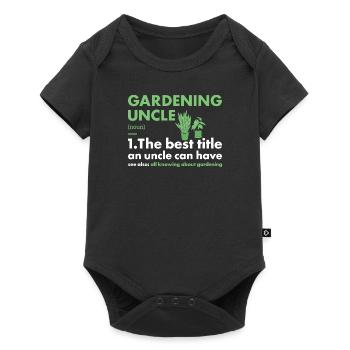Jardinier Oncle Définition Jardinage - Body à manches courtes Premium Bébé - noir - Devant
