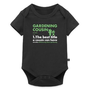 Jardinier Cousin Définition Jardinage - Body à manches courtes Premium Bébé - noir - Devant