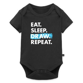 Tiroir Manger Sommeil Dessin - Body à manches courtes Premium Bébé - noir - Devant