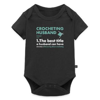 Crocheteur Mari Définition Crochet - Body à manches courtes Premium Bébé - noir - Devant