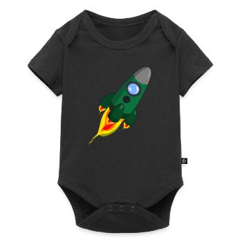 Rakete - Baby Premium Kurzarmbody - Schwarz - Vorne