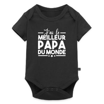 J ai le meilleur papa du monde - Body à manches courtes Premium Bébé - noir - Devant