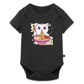 Ramen Cat Kawaii Noodles Japanese Ramen Cat - Baby Premium short-sleeve bodysuit - black - Front