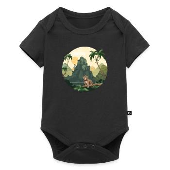 Singe Singe Jungle Nature Palm Montagnes - Body à manches courtes Premium Bébé - noir - Devant