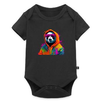 Panda Bear Bamboo Panda Colorful - Baby Premium short-sleeve bodysuit - black - Front