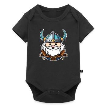 Stolzer Wikinger mit Hörner Helm - Baby Premium Kurzarmbody - Schwarz - Vorne