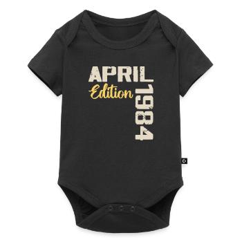 Anniversaire 40 Ans Avril 1984 Cadeau Anniversaire - Body à manches courtes Premium Bébé - noir - Devant