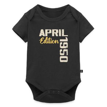 Birthday 74 Years April 1950 Birthday Gift - Baby Premium short-sleeve bodysuit - black - Front