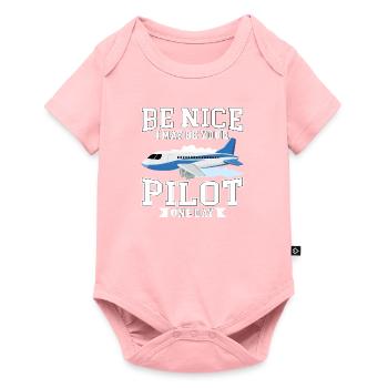 Drôle pilote avion passager avion volant - Body à manches courtes Premium Bébé - rose - Devant