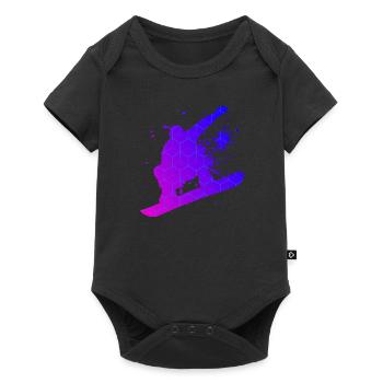 Sports d'hiver snowboard snowboarder hommes snowboard - Body à manches courtes Premium Bébé - noir - Devant