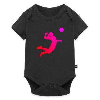 Joueur de volleyball masculin volleyball volleyball - Body à manches courtes Premium Bébé - noir - Devant