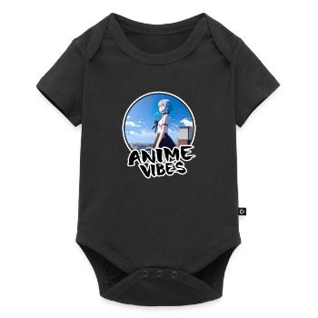 Écolière d’anime sur le toit - Chemise d’anime - Body à manches courtes Premium Bébé - noir - Devant