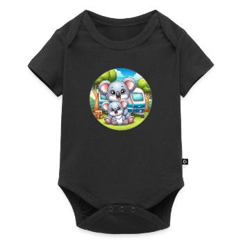 Camping Koala with caravan - Baby Premium short-sleeve bodysuit - black - Front
