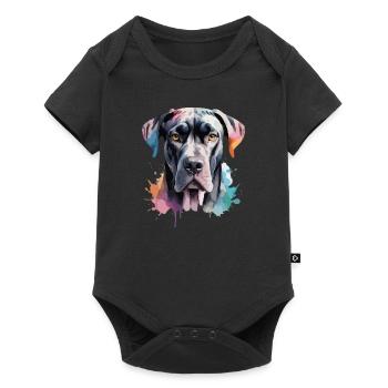 Great Dane Great Dane Dog Cool Large - Baby Premium short-sleeve bodysuit - black - Front