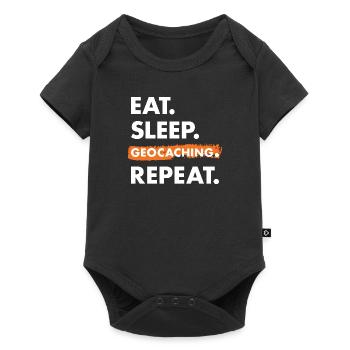 Geocacher Eat Sleep Geocaching - Baby Premium short-sleeve bodysuit - black - Front