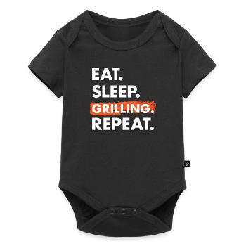 Griller Manger Dormir Grillades - Body à manches courtes Premium Bébé - noir - Devant