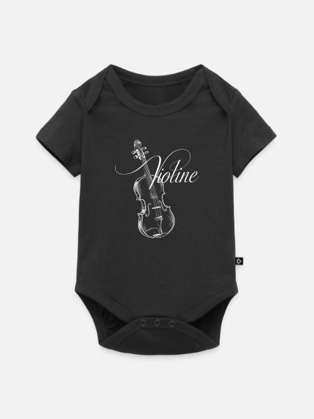 Elegante Violine Geige - Baby Premium Kurzarmbody - Schwarz