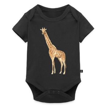 Giraffe - Baby Premium Kurzarmbody - Schwarz - Vorne