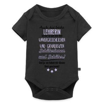 Beste Lehrerin Shirt - Baby Premium Kurzarmbody - Schwarz - Vorne