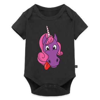 Einhorn - Baby Premium Kurzarmbody - Schwarz - Vorne