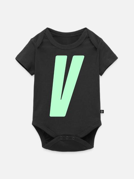 V - Baby Premium Kurzarmbody - Schwarz