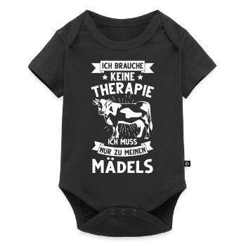 Lustiges Kuh Landwirt Bäuerin Kühe Geschenk - Baby Premium Kurzarmbody - Schwarz - Vorne