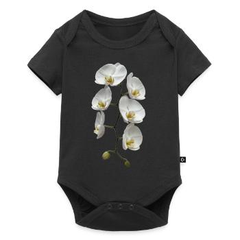 Orchidee - Baby Premium Kurzarmbody - Schwarz - Vorne