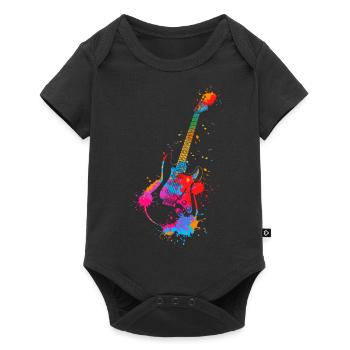 Guitar Splash Colorful Electric Guitarist Music Band - Baby Premium short-sleeve bodysuit - black - Front