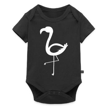 Flamingo simpel weiss - Baby Premium Kurzarmbody - Schwarz - Vorne