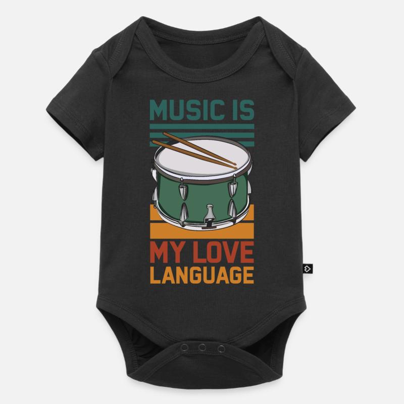 La musique est mon langage d’amour - Body à manches courtes Premium Bébé - noir