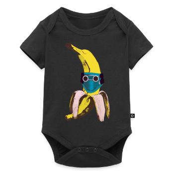 Robotana - Baby Premium Kurzarmbody - Schwarz - Vorne
